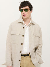 Riviera Work Jacket In Flax Linen