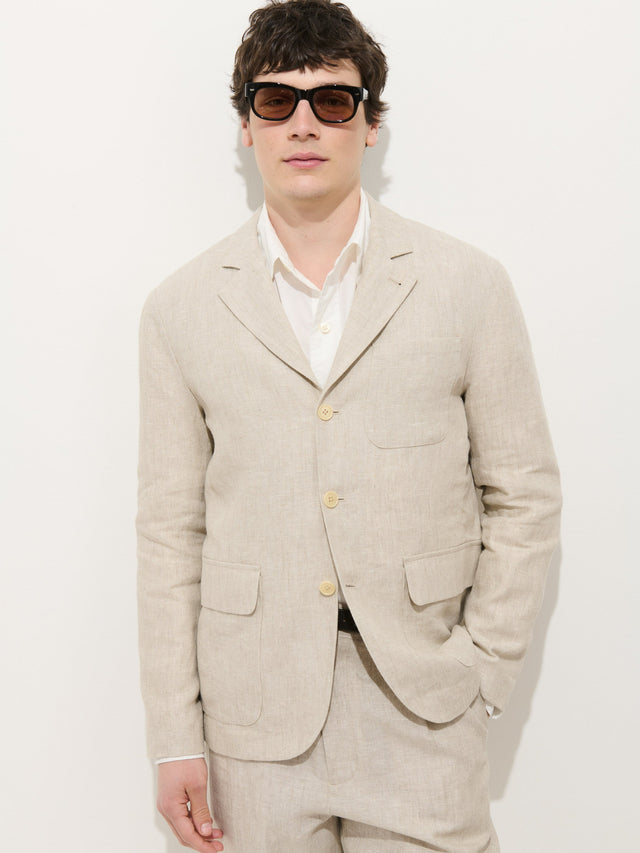 Mercer Linen Jacket In Flax