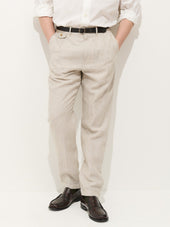 Standard Pleated Pant In Flax Linen