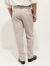 Standard Pleated Pant In Flax Linen