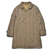 PLAID-CHECK RAIN WEATHER COAT
