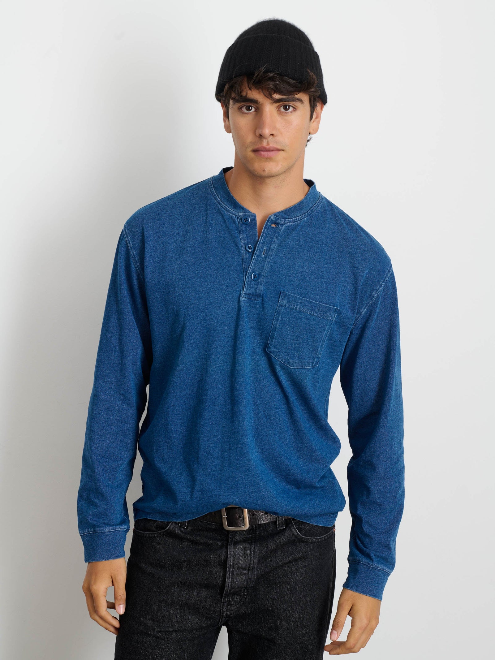 Alan Henley In Indigo Slub Cotton