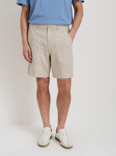 Pull On Field Short In Flax Linen