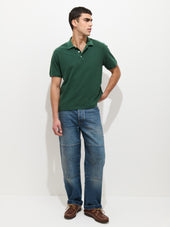 Garment Dyed Polo In Pique Cotton