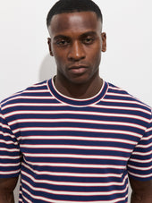 Crosby Striped Tee In Heavy Slub Cotton