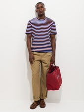 Crosby Striped Tee In Heavy Slub Cotton