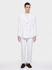 Pantalone In Lino Bianco