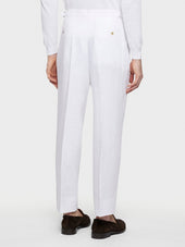 Pantalone In Lino Bianco