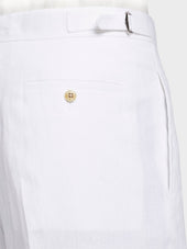 Pantalone In Lino Bianco