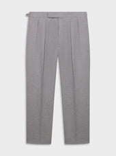 Pantalone A Vita Alta In Lana Cotone E Seta Grigia