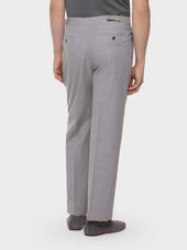 Pantalone A Vita Alta In Lana Cotone E Seta Grigia