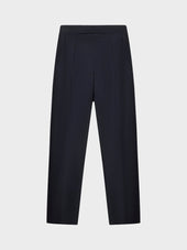 Pantalone A Vita Alta In Lana E Mohair Blu