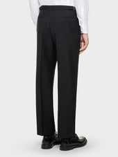Pantalone A Vita Alta In Lana E Mohair Nero