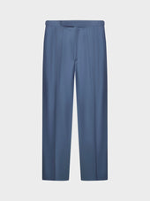 Pantalone A Vita Alta In Lana Blu