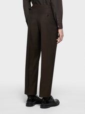 Pantalone In Lana Mohair Marrone
