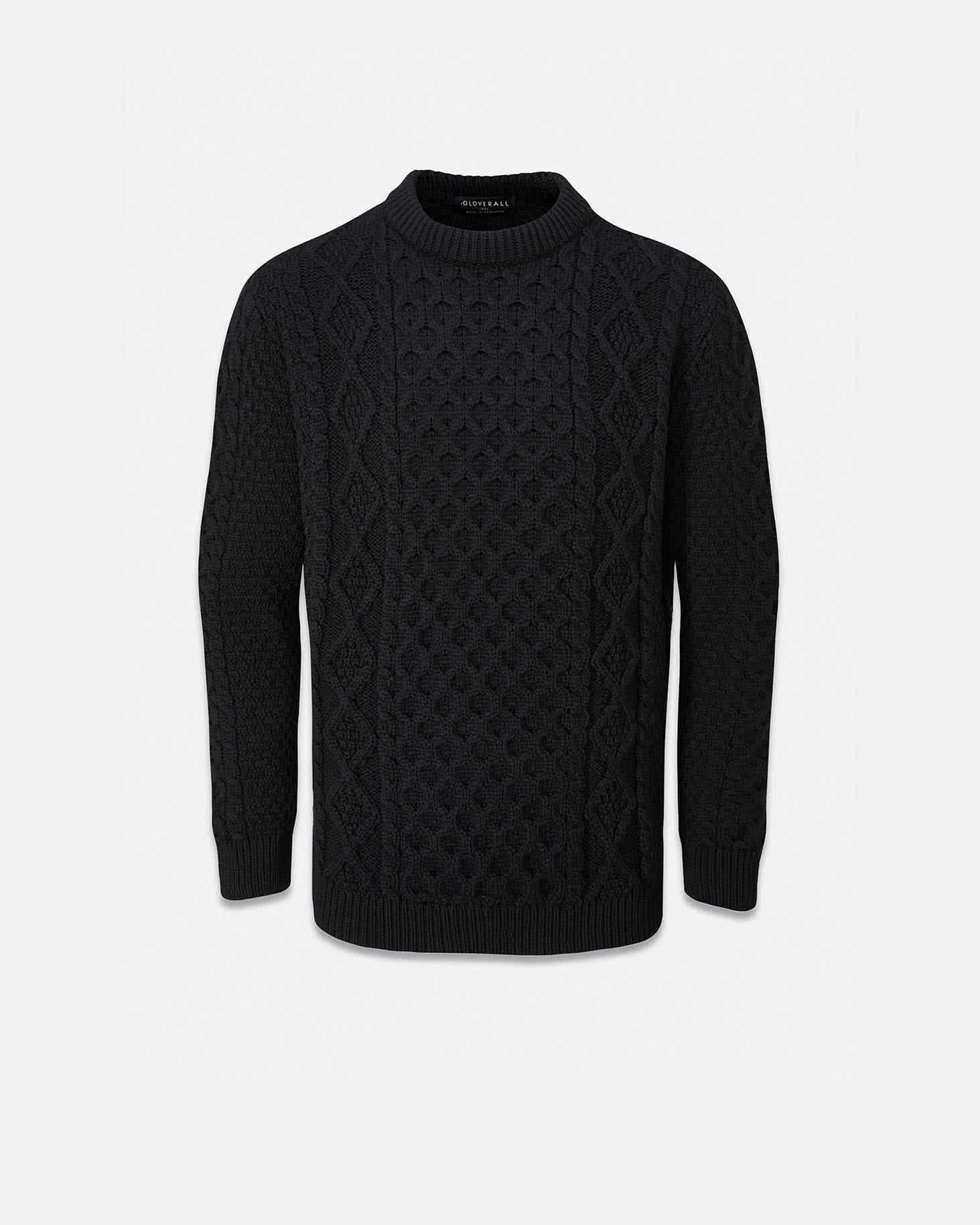 Men's Aran Jumper Black