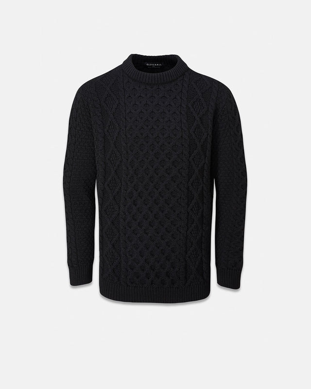 Men's Aran Jumper Black