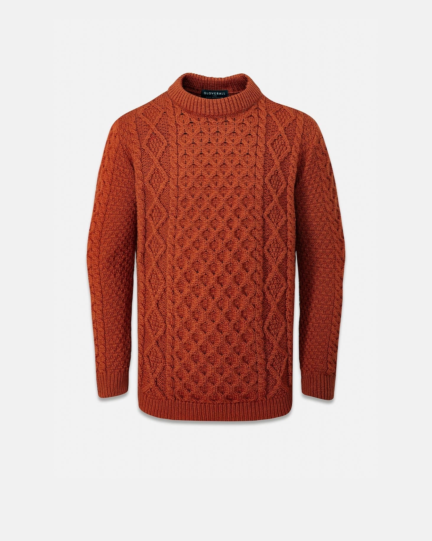 Men's Aran Jumper Burnt Orange