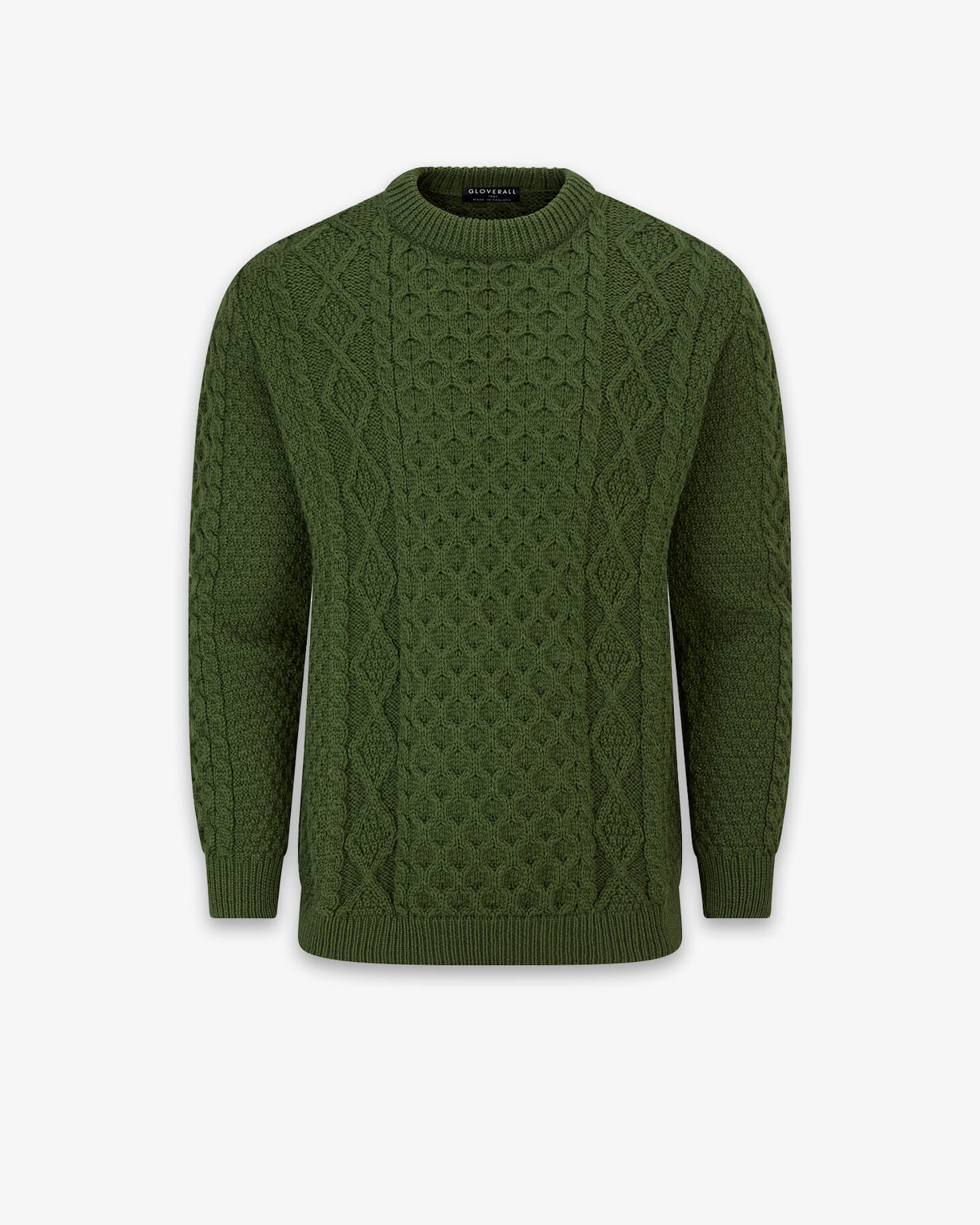 Men's Aran Jumper Army Green