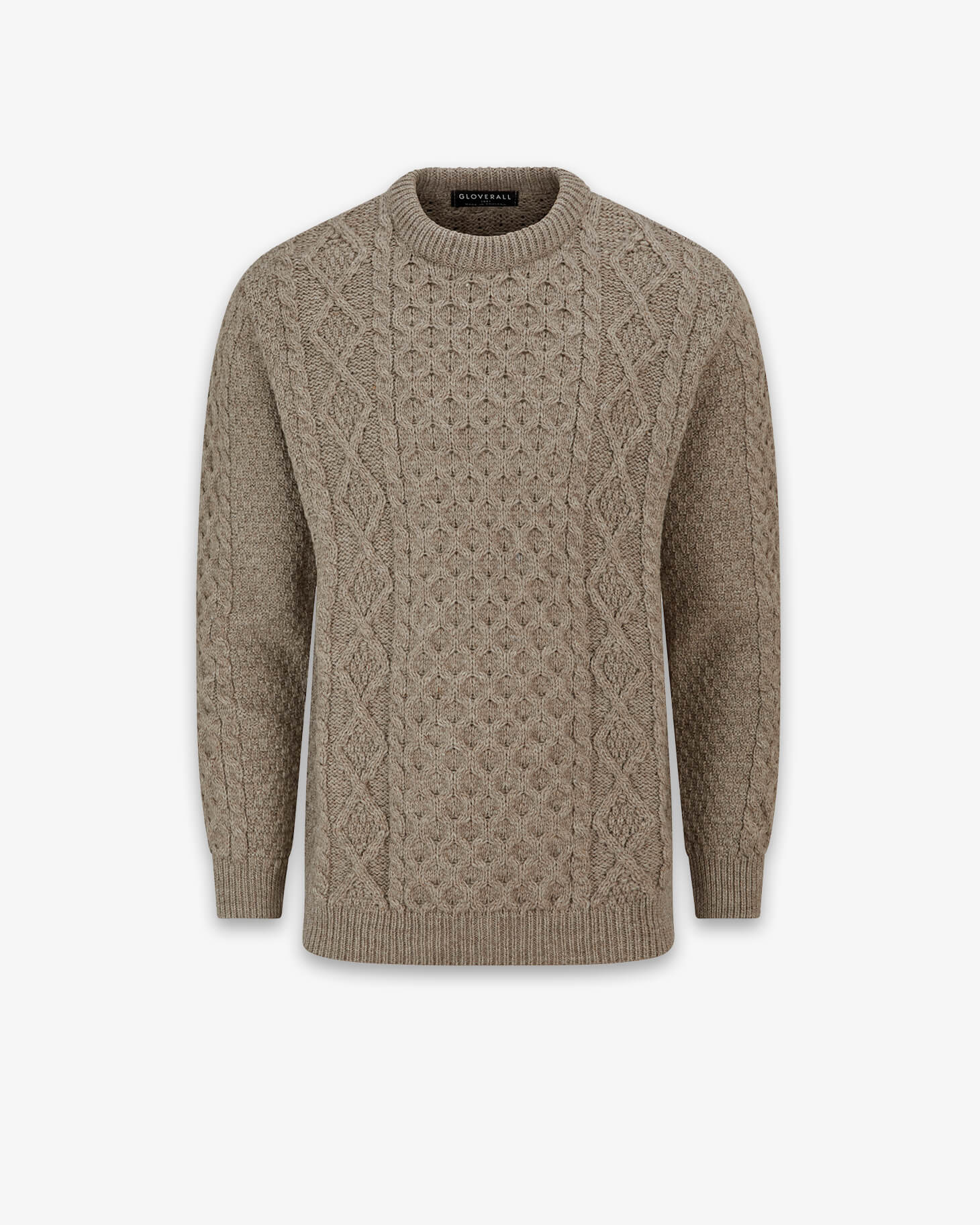 Men's Aran Jumper Mushroom