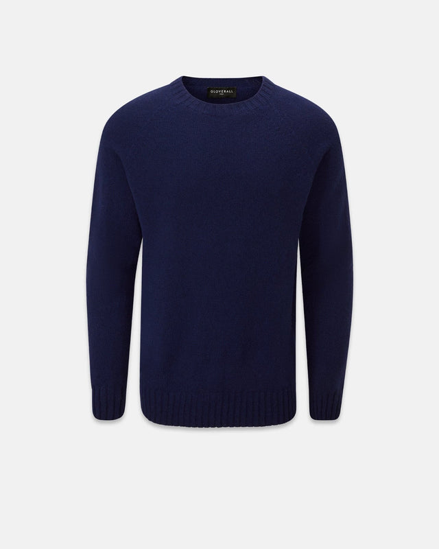 Men's Henley Lambswool Jumper Navy
