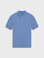 Polo A Maniche Corte In Cotone Blu