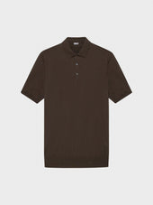 Polo A Maniche Corte In Cotone Marrone