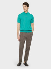 Polo A Maniche Corte In Cotone Verde Smeraldo