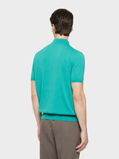 Polo A Maniche Corte In Cotone Verde Smeraldo