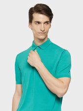 Polo A Maniche Corte In Cotone Verde Smeraldo