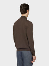 Polo A Maniche Lunghe In Cotone Marrone