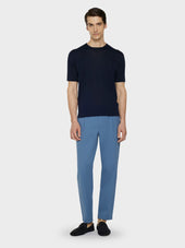 Maglia A Maniche Corte In Cotone Blu