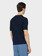 Maglia A Maniche Corte In Cotone Blu
