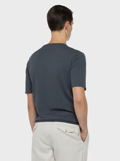 T Shirt A Maniche Corte In Cotone Grigio Antracite