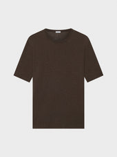 Maglia A Maniche Corte In Cotone Marrone
