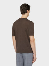 Maglia A Maniche Corte In Cotone Marrone