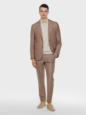 Polo A Maniche Corte In Seta E Cotone Beige