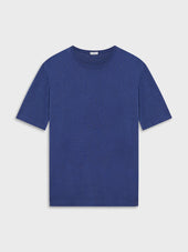 T Shirt In Maglia Di Seta E Cotone Blu