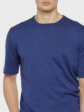T Shirt In Maglia Di Seta E Cotone Blu