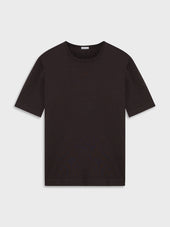T Shirt In Maglia Di Seta E Cotone Marrone