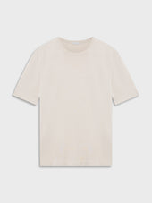 T Shirt In Maglia Di Seta E Cotone Panna