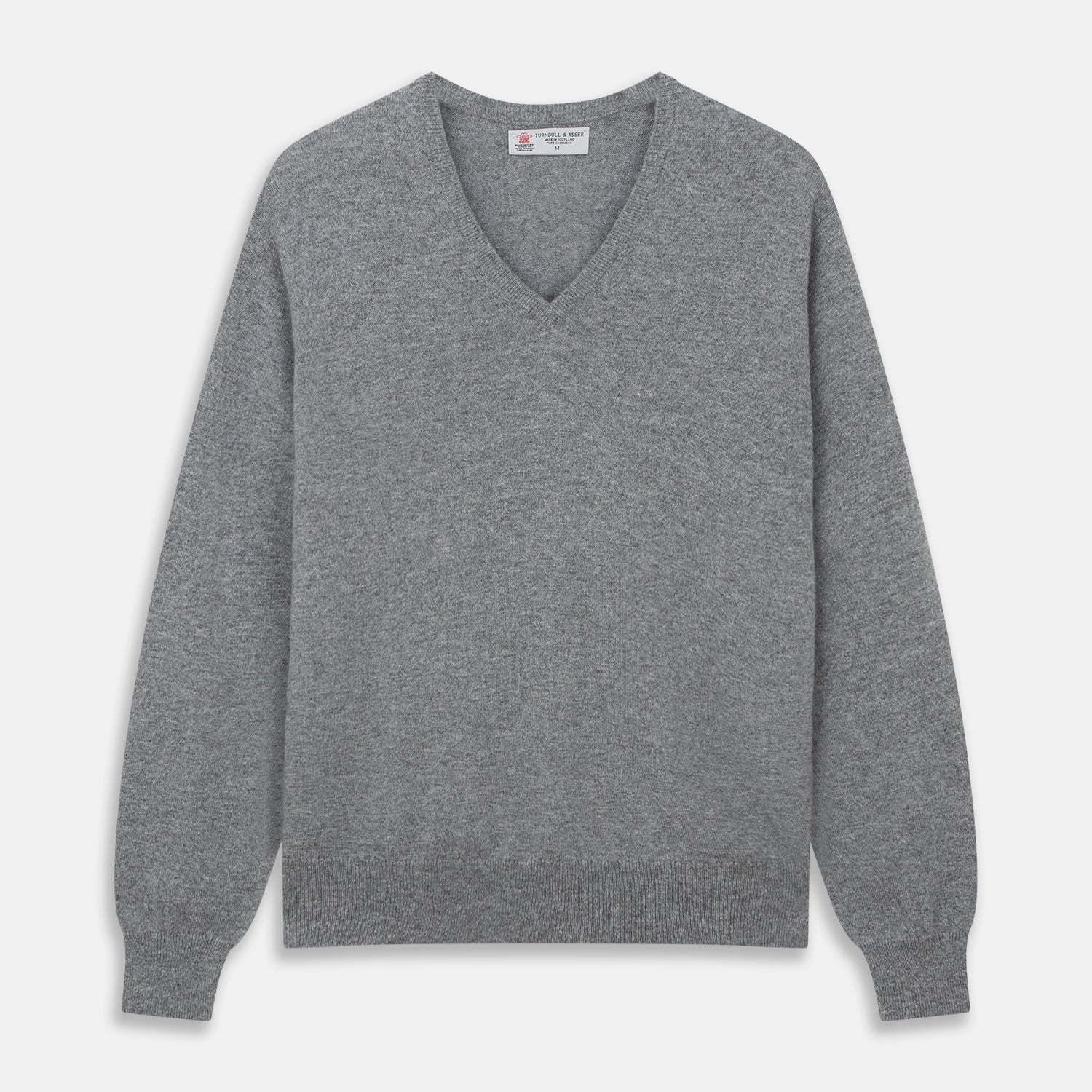 Flannel Grey V-Neck Cashmere Jumper