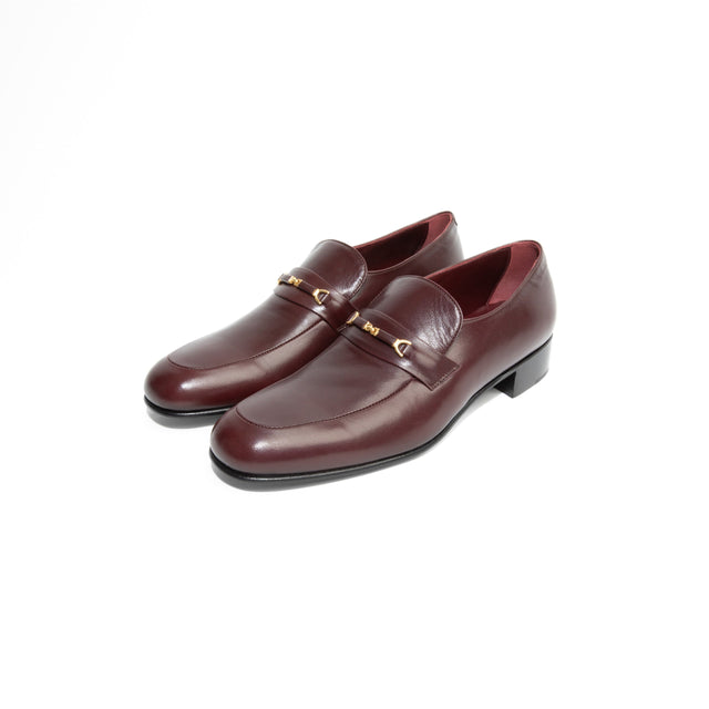 MOCASSINS À BRIDE EN CUIR D'AGNEAU - BORDEAUX