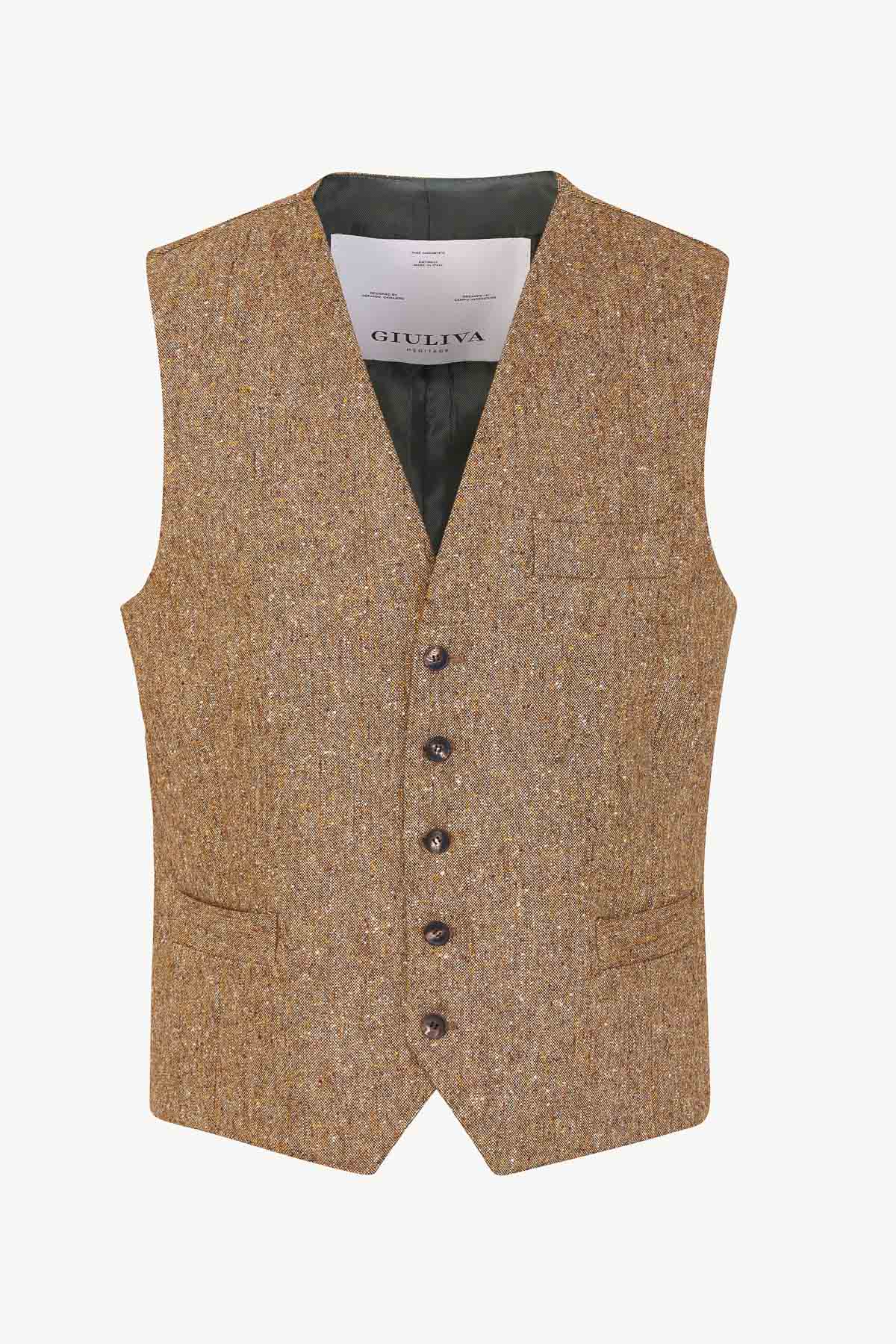 Giano Waistcoat In Wool Donegal