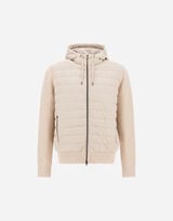 RESORT COB CARDED WOOL AND SUEDE EFFECT HOODIE