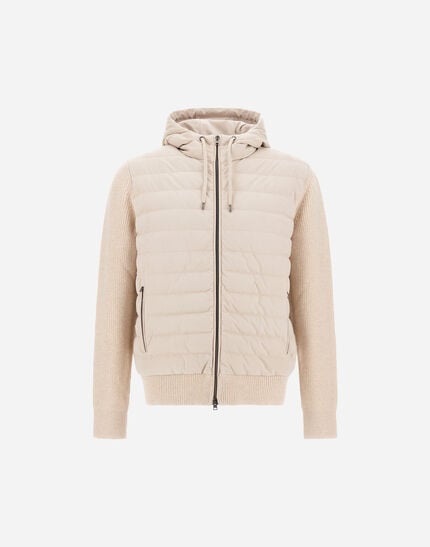 Resort Cob Carded Wool And Suede Effect Hoodie