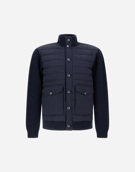 Ribbed Merino Wool G 7 And Polished Smooth Wool Jacket