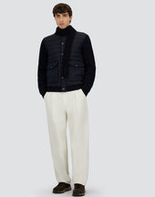 Ribbed Merino Wool G 7 And Polished Smooth Wool Jacket