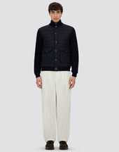Ribbed Merino Wool G 7 And Polished Smooth Wool Jacket