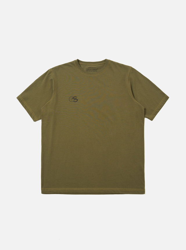 master-piece x Universal Works Olive Single Jersey Print Tee